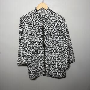 Zenergy NWT Chico's Jacket Black White Dot Denna Rain Casual Sporty Zip 3 $119